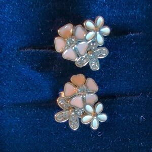 Pandora Poetic Blooms With Mixed Enamel Stud Earrings